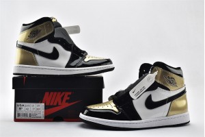Nike Air Jordan 1 Retro High OG NRG Gold Toe 861428 007 Mens Shoes  